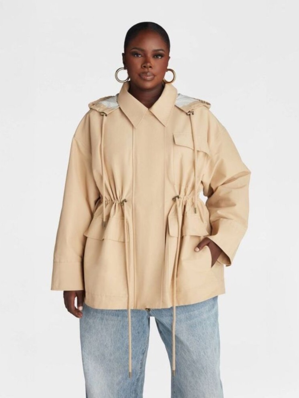 KBB by Kahlana - Women's 'The Cinched Anorak Jacket' Tan NWT (sz L & XL)